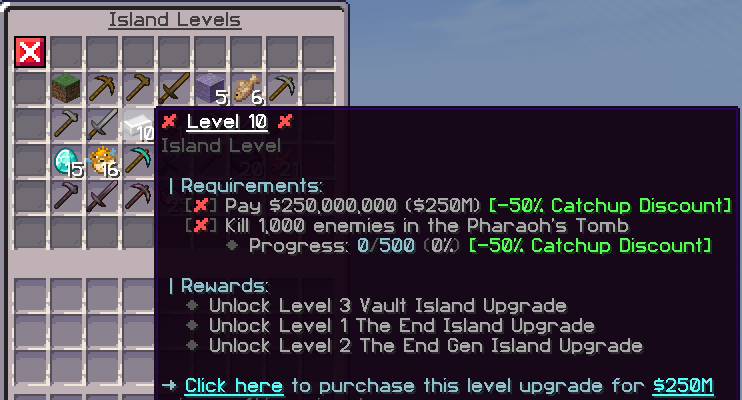 Complex Skyblock catch-up discount
